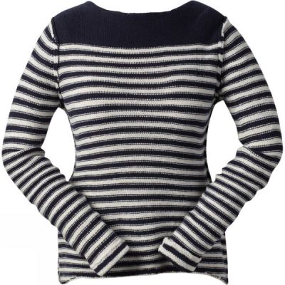 Weird Fish Daisy Reverse Knit Stripe - Női Pulóver - Sötétkék (Magyarország QNS825430)